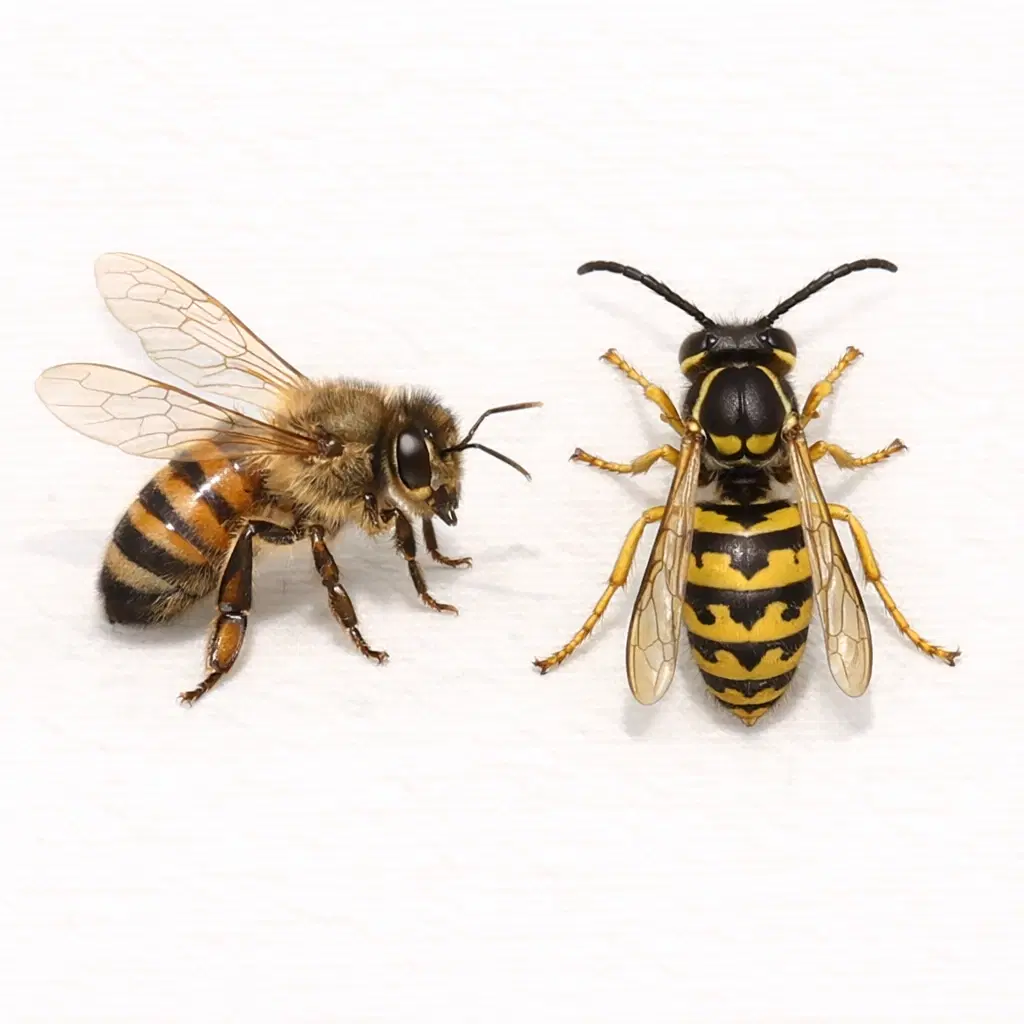 Illustration of bees and wasps